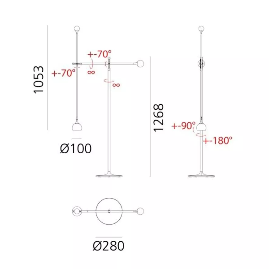 Artemide IXA Vloerlamp LED Antraciet 8 Artemide IXA Vloerlamp LED Antraciet - Afbeelding 6