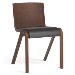 Voorkant 7 Audo Copenhagen Ready Eetkamerstoel Rood Eiken, Zitting Leder Dakar 0842