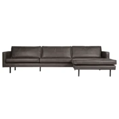 BePureHome Rodeo 3-zits Bank Met Chaise Longue Rechts Zwart