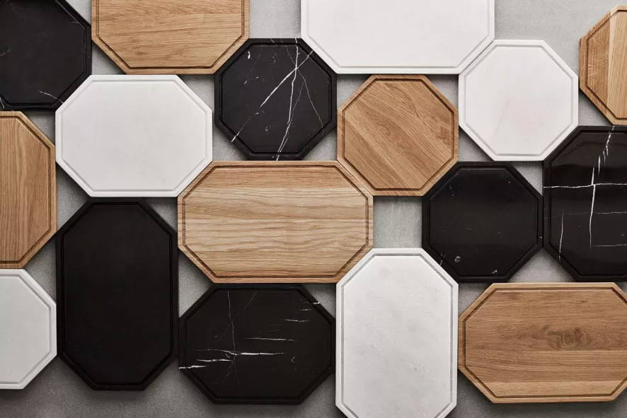 Bolia Octagon Dienblad Marmer Medium Zwart 5 Bolia Octagon Dienblad Marmer Medium Zwart - Afbeelding 3