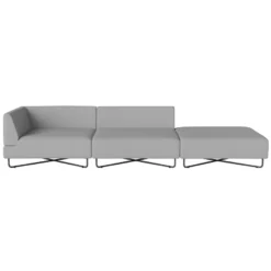 Bolia Orlando O2 Loungebank Outdoor 3 Modules Open Rechts Brezza Lichtgrijs