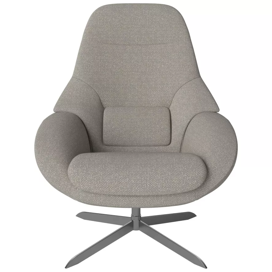 Bolia Saga Fauteuil Donkerbeige, Chroom Onderstel 3 Bolia Saga Fauteuil Donkerbeige, Chroom Onderstel