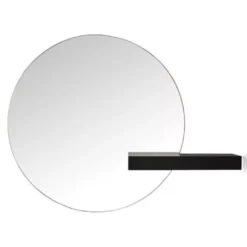 Bolia Shift Spiegel Met Plankje Ø100 Zwart Gebeitst Eiken