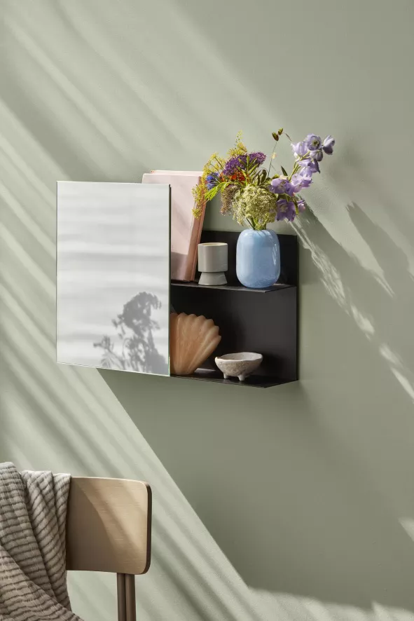 Broste Copenhagen Svante Wandplank Spiegel Beige 4 Broste Copenhagen Svante Wandplank Spiegel Beige - Afbeelding 2