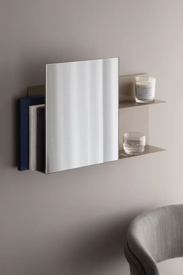 Broste Copenhagen Svante Wandplank Spiegel Beige 5 Broste Copenhagen Svante Wandplank Spiegel Beige - Afbeelding 3