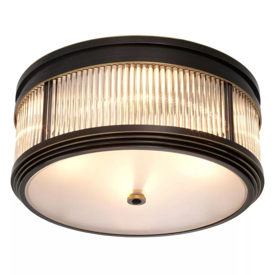 Eichholtz Rousseau Plafondlamp Ø40.5 Brons 3 Eichholtz Rousseau Plafondlamp Ø40.5 Brons