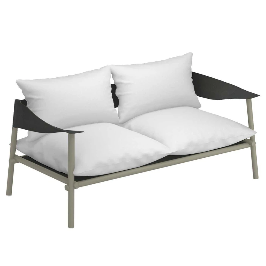 Emu Terramare 2-zits Loungebank Grijs/groen Kussen Wit 3 Emu Terramare 2-zits Loungebank Grijs/groen Kussen Wit