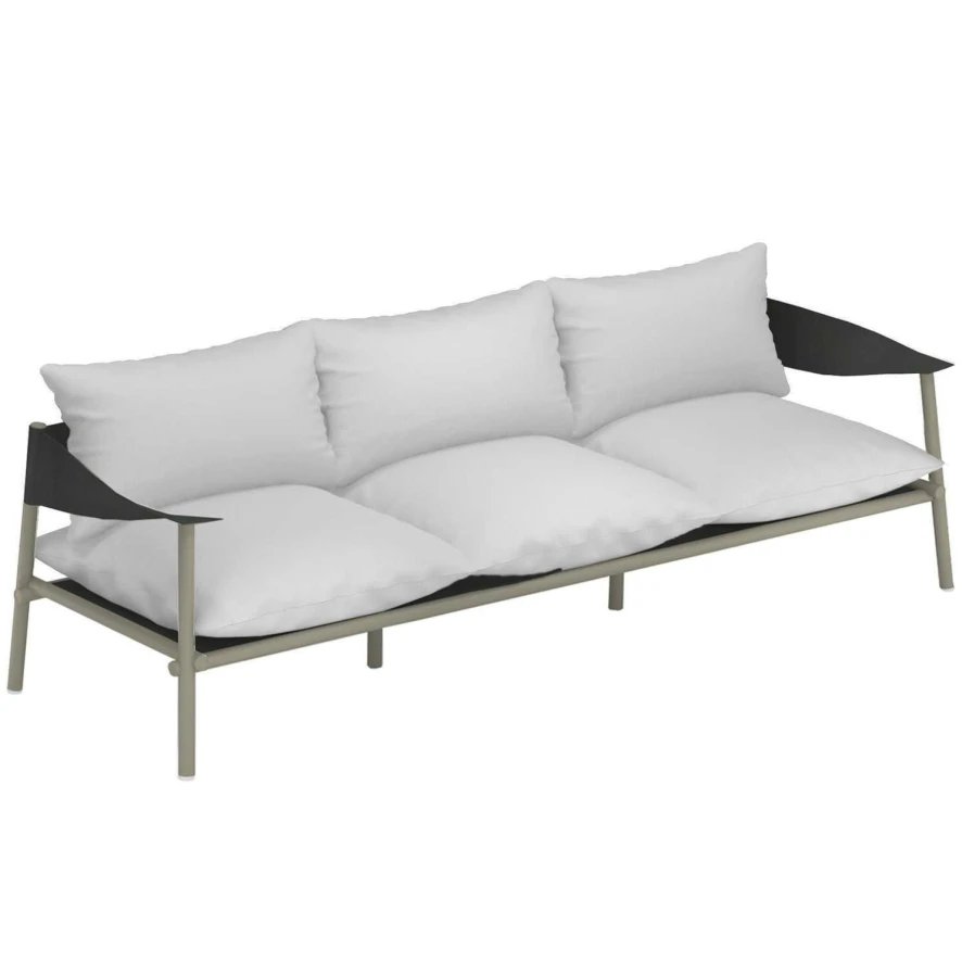 Emu Terramare 3-zits Loungebank Grijs/groen Kussen Wit 3 Emu Terramare 3-zits Loungebank Grijs/groen Kussen Wit