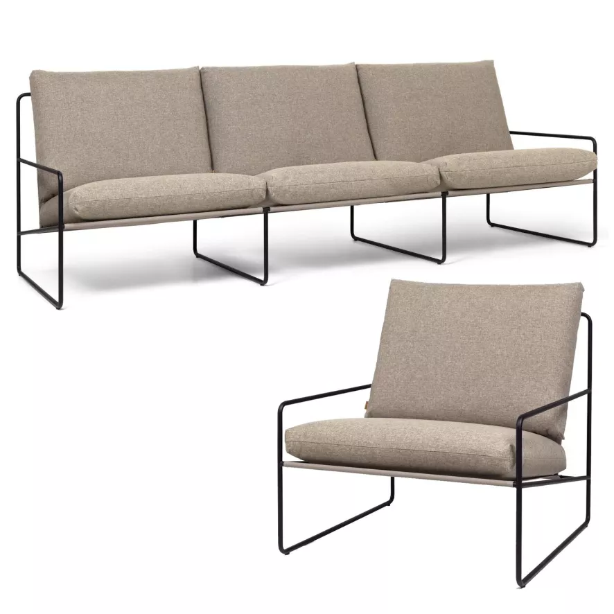 Ferm Living Desert Loungeset 3-zits Loungebank + Fauteuil 4 Ferm Living Desert Loungeset 3-zits Loungebank + Fauteuil - Afbeelding 2
