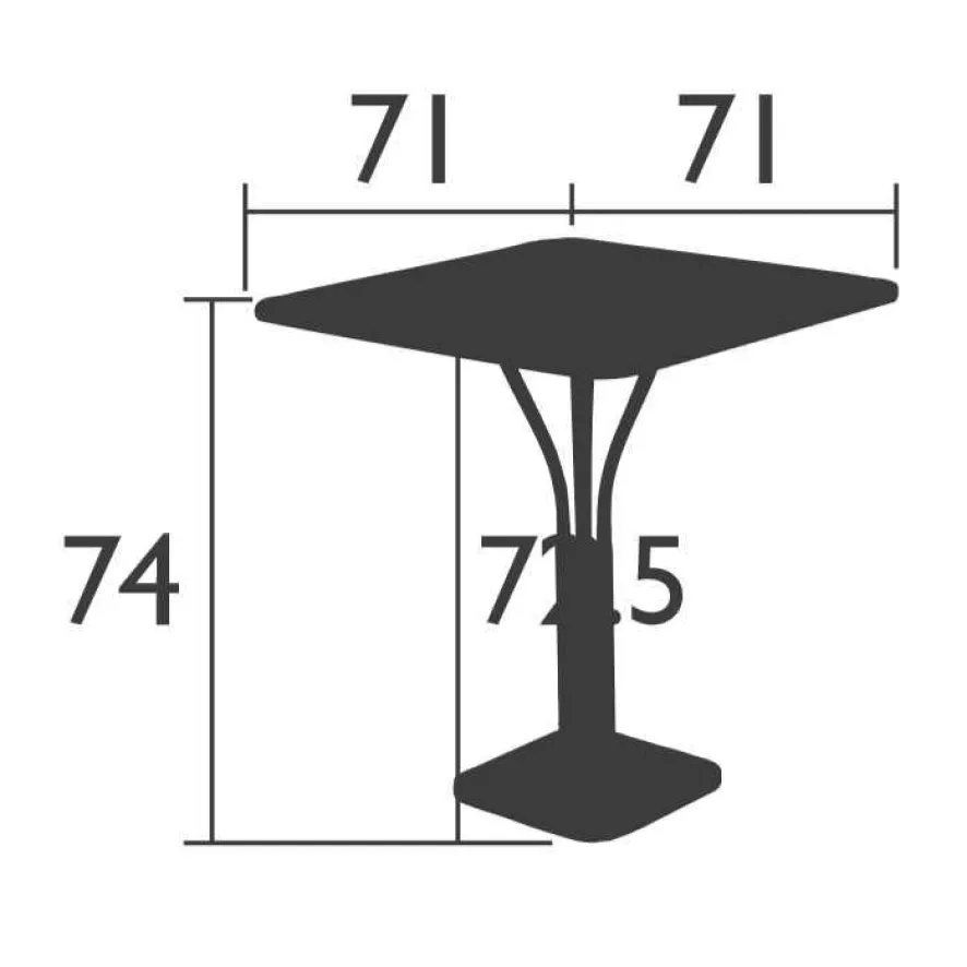 Fermob Luxembourg Tuintafel Massief Blad 71x71 Storm Grey 6 Fermob Luxembourg Tuintafel Massief Blad 71x71 Storm Grey - Afbeelding 4
