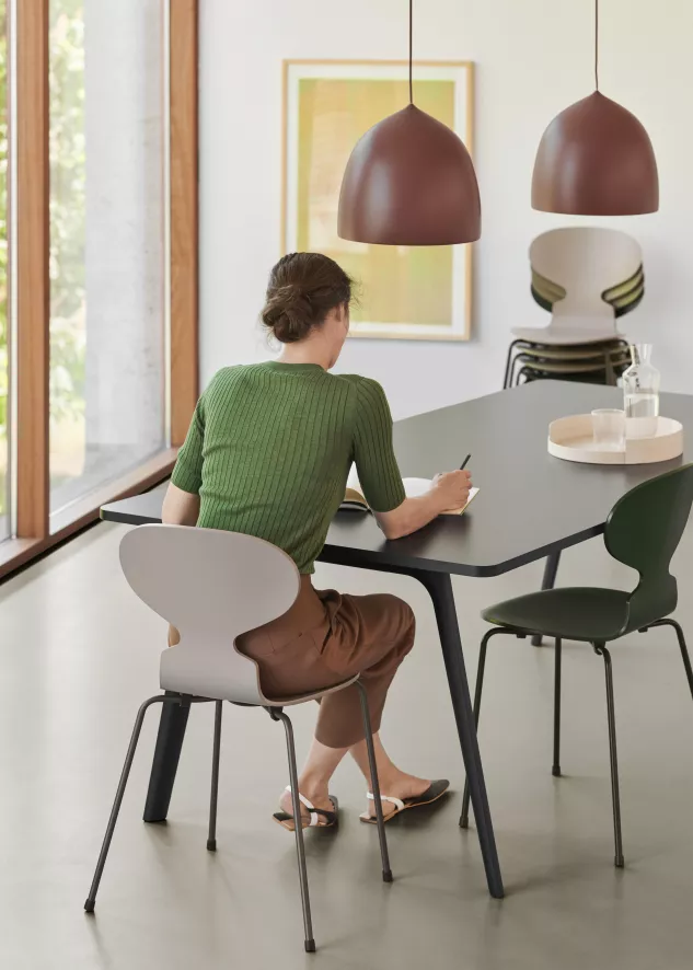 Fritz Hansen Ant Eetkamerstoel Chroom, Eiken Nine Grey 4 Fritz Hansen Ant Eetkamerstoel Chroom, Eiken Nine Grey - Afbeelding 2