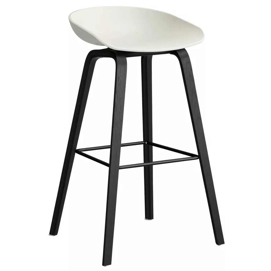 Hay AAS32 Barkruk 75cm Zwart Gelakt Eiken Onderstel Melange Cream 3 Hay AAS32 Barkruk 75cm Zwart Gelakt Eiken Onderstel Melange Cream