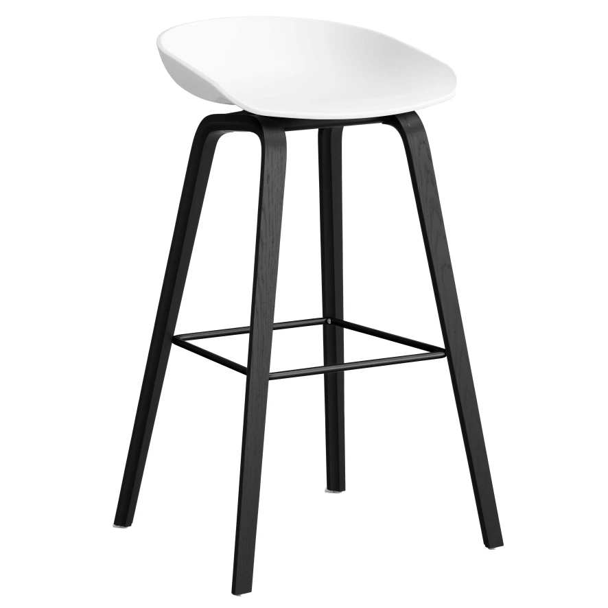 Hay AAS32 Barkruk 75cm Zwart Gelakt Eiken Onderstel Melange Cream 7 Hay AAS32 Barkruk 75cm Zwart Gelakt Eiken Onderstel Melange Cream - Afbeelding 5