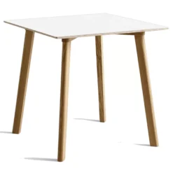 Hay CPH Deux 210 Tafel 75x75 Met Gelakt Eiken Onderstel Parelwit