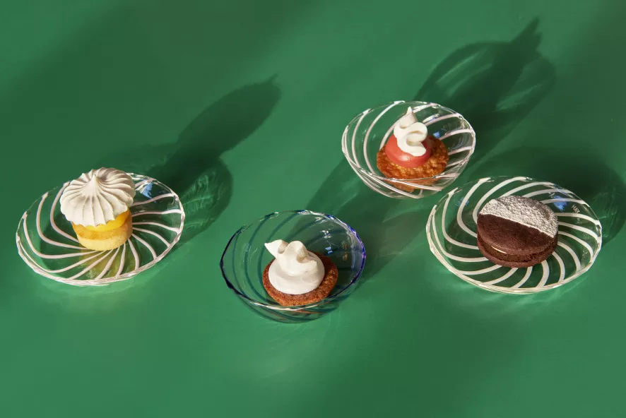 Hay Spin Bowl Ø8.5 Set Van 2 Transparant/roze Gestreept 8 Hay Spin Bowl Ø8.5 Set Van 2 Transparant/roze Gestreept - Afbeelding 6