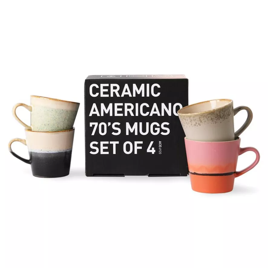 HKliving 70's Ceramic Americano Mok Kopjes Set Van 4 Galileo 21 HKliving 70's Ceramic Americano Mok Kopjes Set Van 4 Galileo - Afbeelding 19