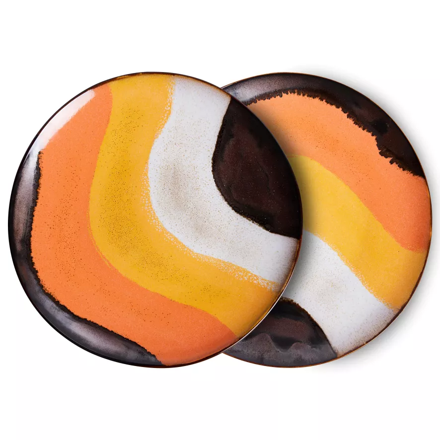 HKliving 70's Ceramic Diner Bord Set Van 2 Supernova 21 HKliving 70's Ceramic Diner Bord Set Van 2 Supernova - Afbeelding 19