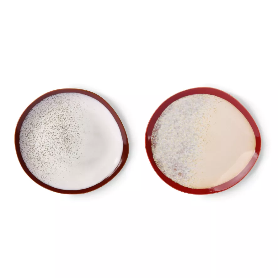 HKliving 70's Ceramic Diner Bord Set Van 2 Supernova 4 HKliving 70's Ceramic Diner Bord Set Van 2 Supernova - Afbeelding 2