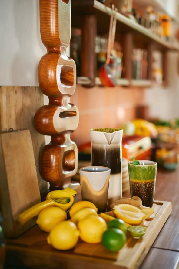 HKliving 70's Ceramic Thee Mokken Set Van 2 Roze Beige 5 HKliving 70's Ceramic Thee Mokken Set Van 2 Roze Beige - Afbeelding 3