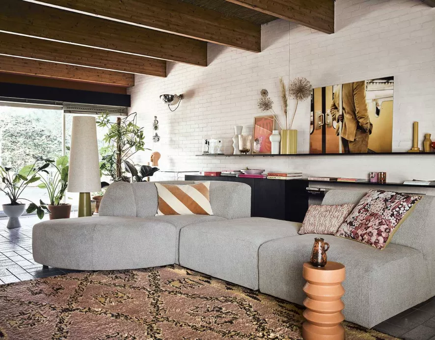 HKliving Jax Bank Element Hoek Rond Wafer Cream 5 HKliving Jax Bank Element Hoek Rond Wafer Cream - Afbeelding 3