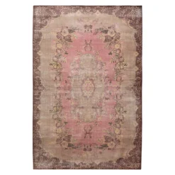 HKliving Wool Knotted Vloerkleed 200x300 Floral Pink