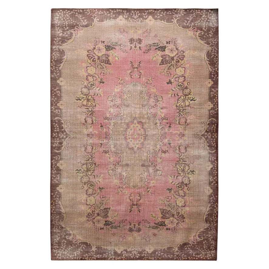 HKliving Wool Knotted Vloerkleed 200x300 Floral Pink 3 HKliving Wool Knotted Vloerkleed 200x300 Floral Pink