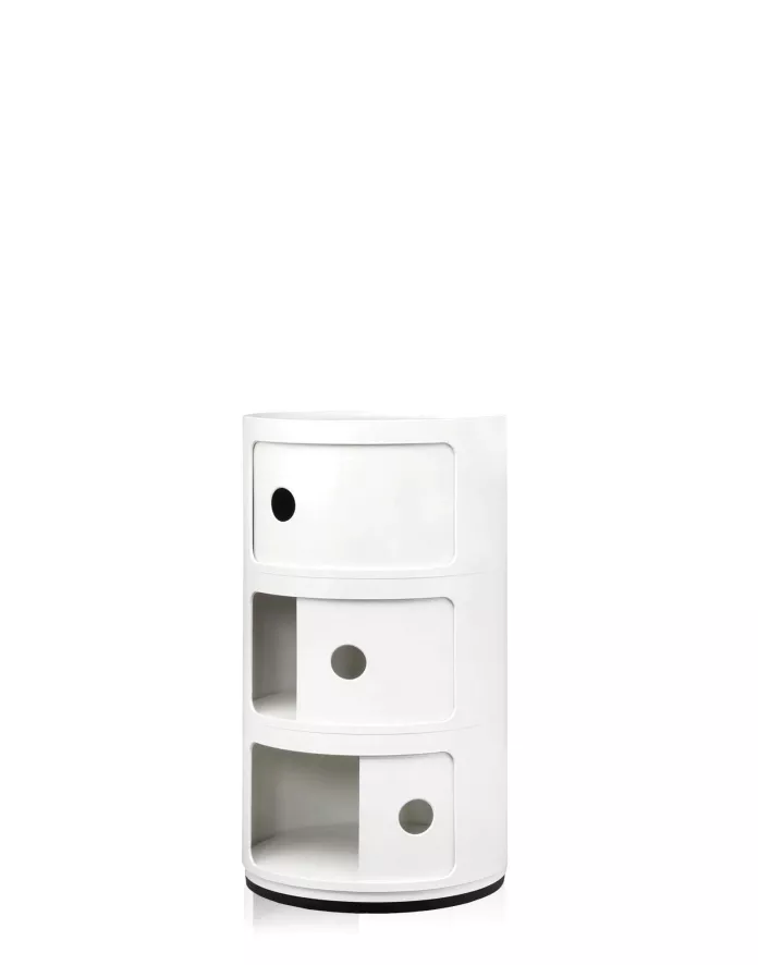 Kartell Componibili Kast Rond Nachtkastje (3 Comp.) Mat Wit 7 Kartell Componibili Kast Rond Nachtkastje (3 Comp.) Mat Wit - Afbeelding 5