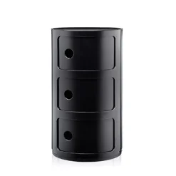 Kartell Componibili Kast Nachtkastje Large (3 Comp.) Ø32 Zwart