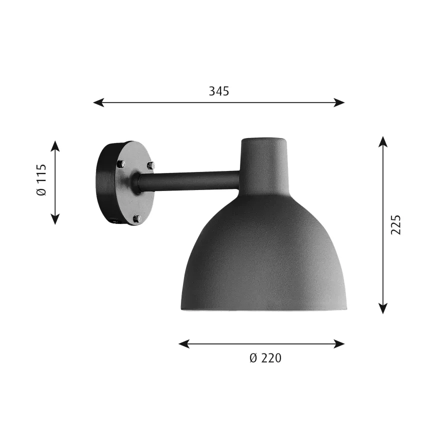 Louis Poulsen Toldbod 220 Wandlamp Zwart 4 Louis Poulsen Toldbod 220 Wandlamp Zwart - Afbeelding 2