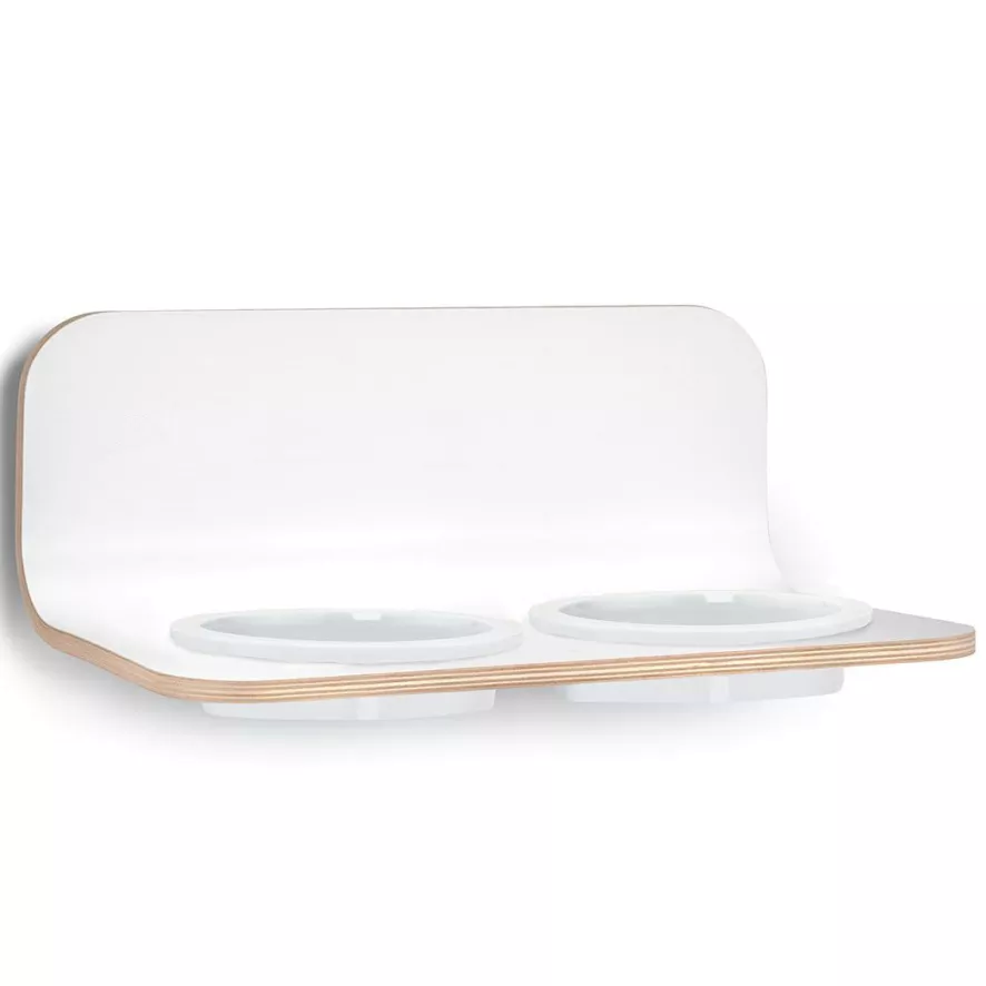 MiaCara Arco Kattenvoerbak Wand Porselein Wit 3 MiaCara Arco Kattenvoerbak Wand Porselein Wit