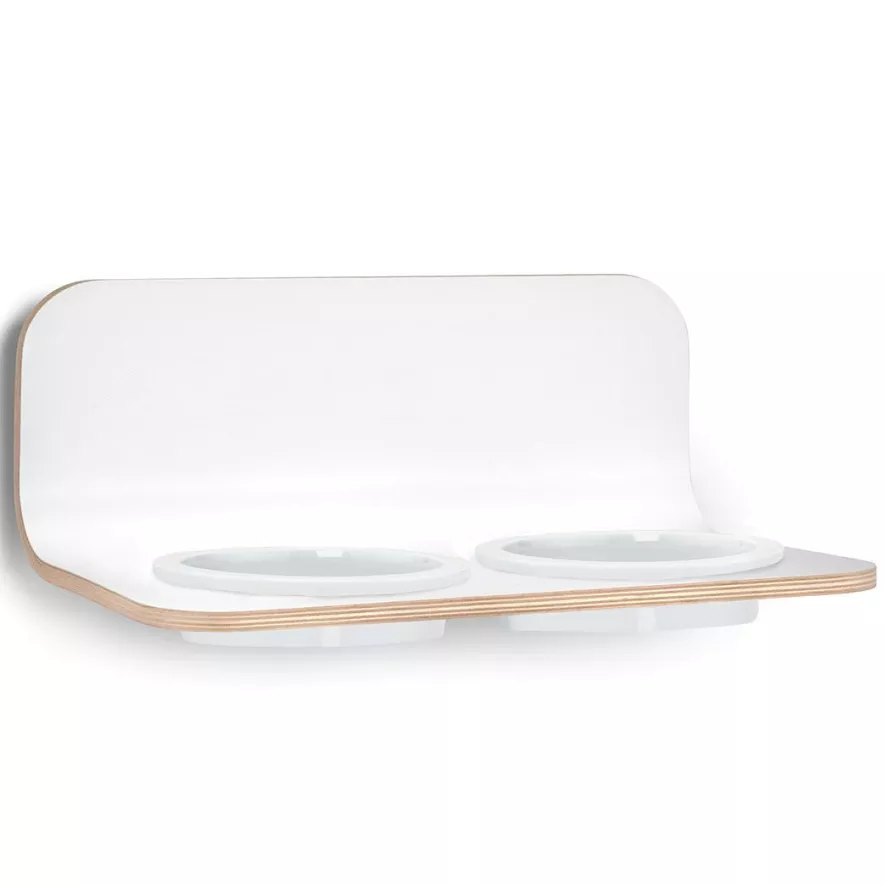 MiaCara Arco Kattenvoerbak Wand Porselein Wit 4 MiaCara Arco Kattenvoerbak Wand Porselein Wit - Afbeelding 2