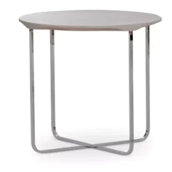 Montis Flint Bijzettafel 55 Mat Wit, Onderstel Rvs