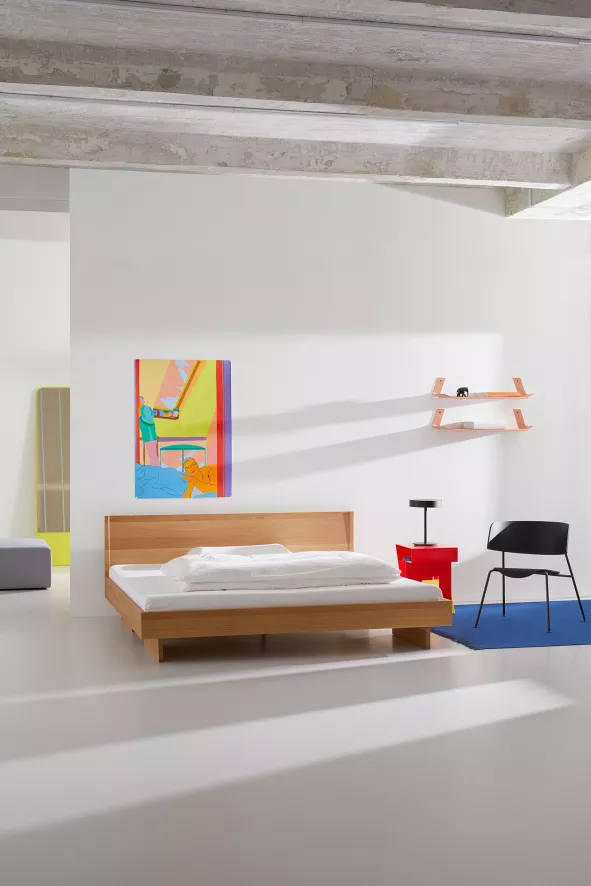 Objekte Unserer Tage Zians Bed Met Hoofdbord 140x200 Essen Wit 5 Objekte Unserer Tage Zians Bed Met Hoofdbord 140x200 Essen Wit - Afbeelding 3