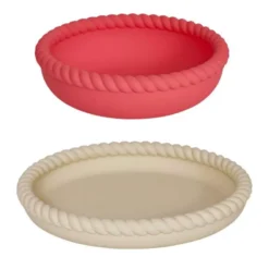 Voorkant 21 OYOY Mellow Borden Set Van 2 Vanilla, Cherry Red