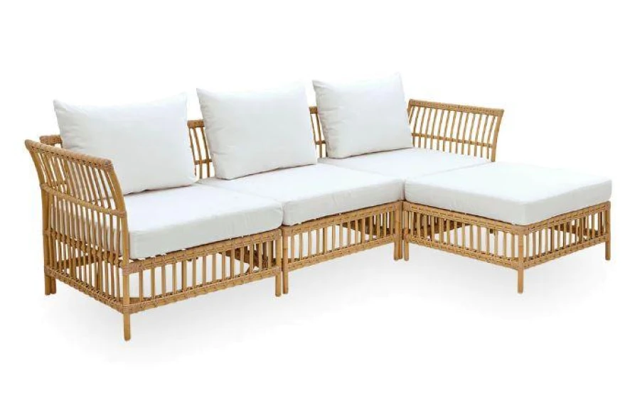 Sika Design Maggie 3-zits Loungebank Tempotest White + Pouf Ottoman 4 Sika Design Maggie 3-zits Loungebank Tempotest White + Pouf Ottoman - Afbeelding 2