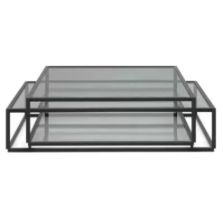Spectrum Tangled Square Salontafel Zwart Gerookt Glas