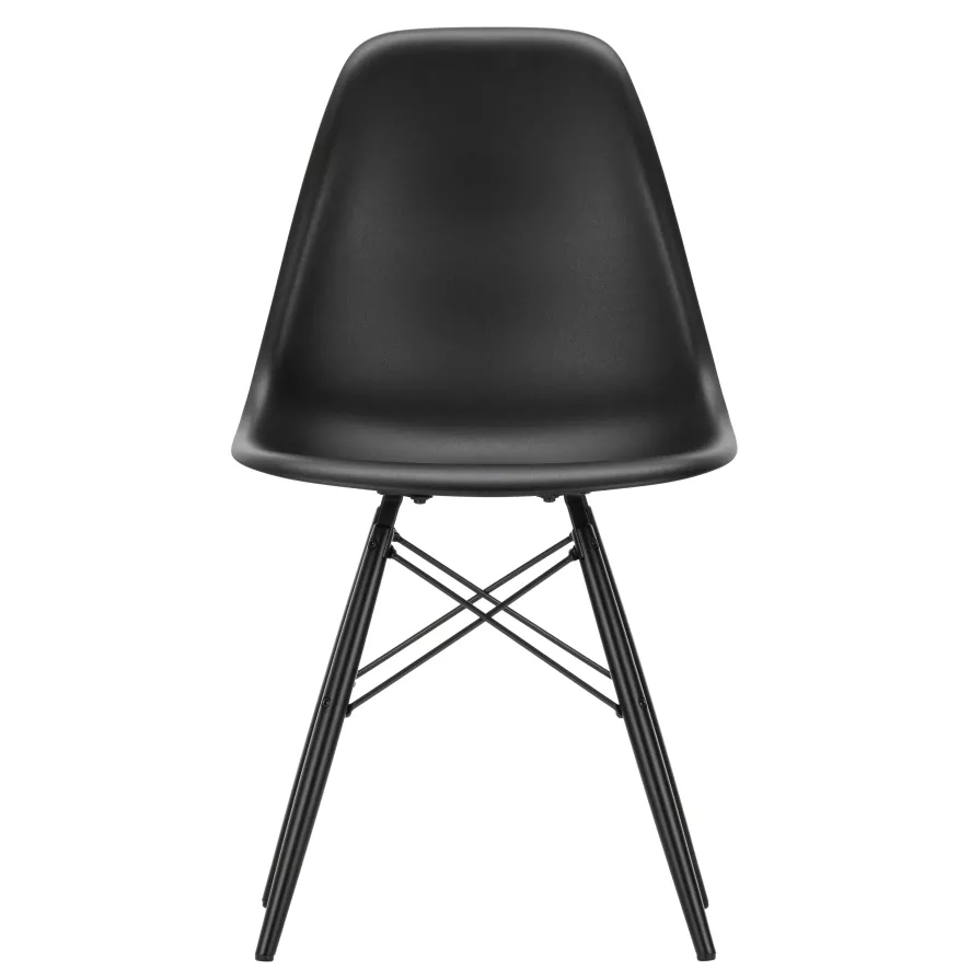 Vitra Eames DSW Stoel Zwart Esdoorn Onderstel, Diepzwart 3 Vitra Eames DSW Stoel Zwart Esdoorn Onderstel, Diepzwart