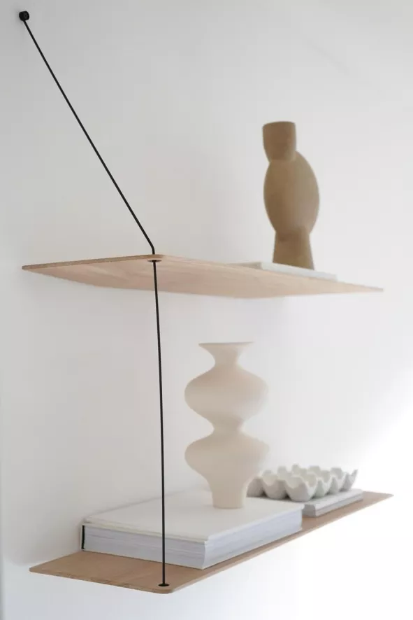 Woud Stedge Wandplank 60 White Pigmented Oak 6 Woud Stedge Wandplank 60 White Pigmented Oak - Afbeelding 4