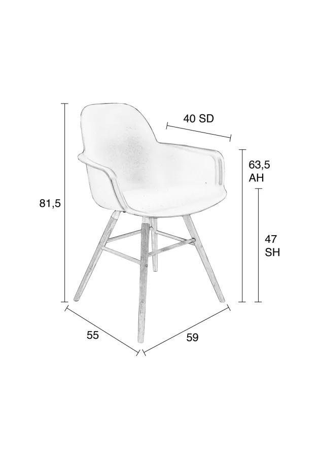 Zuiver Albert Kuip Stoel Met Armleuning Donkergrijs 8 Zuiver Albert Kuip Stoel Met Armleuning Donkergrijs - Afbeelding 6
